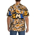 thumbnail image 3 of Lsque Sml Jeffy print Men's Cuban Collar Short Sleeve Shirt Summer Beachwear Casual Button Down Fashionable Vacation Leisure Shirt-Medium, 3 of 7