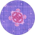 thumbnail image 1 of Ahgly Company Machine Washable Indoor Round Transitional Heliotrope Purple Area Rugs, 6' Round, 1 of 7