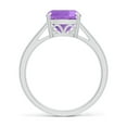 thumbnail image 2 of ANGARA Natural Classic Solitaire Cushion 2.2 ct Amethyst Cocktail Ring in 14K White Gold for Women (Size-8mm) | February Birthstone, Anniversary, Jewelry Gift for Women | Natural Amethyst Ring, 2 of 9