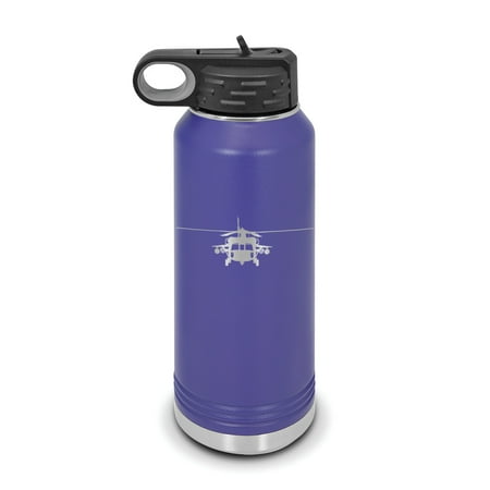 

Weaponized UH-60 Blackhawk Water Bottle 32 oz - Laser Engraved w/ Flip Top Straw - Polar Camel - Stainless Steel - Vacuum Insulated - Double Walled - Drinkware - uh60 helicopter s-70 s70 - Purple