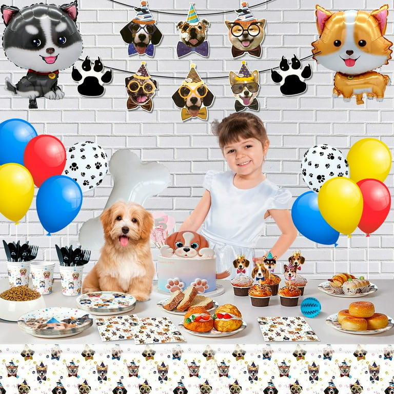 Puppy Dog Birthday Party Supplies,148pcs Dog Party Decorations