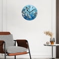 thumbnail image 3 of Battery Operated Analog Wall Clocks Non-Ticking Silent Modern Clock Decorative for Home,Office-Peach Blossoms And Butterflies On Blue Background(14inch), 3 of 4
