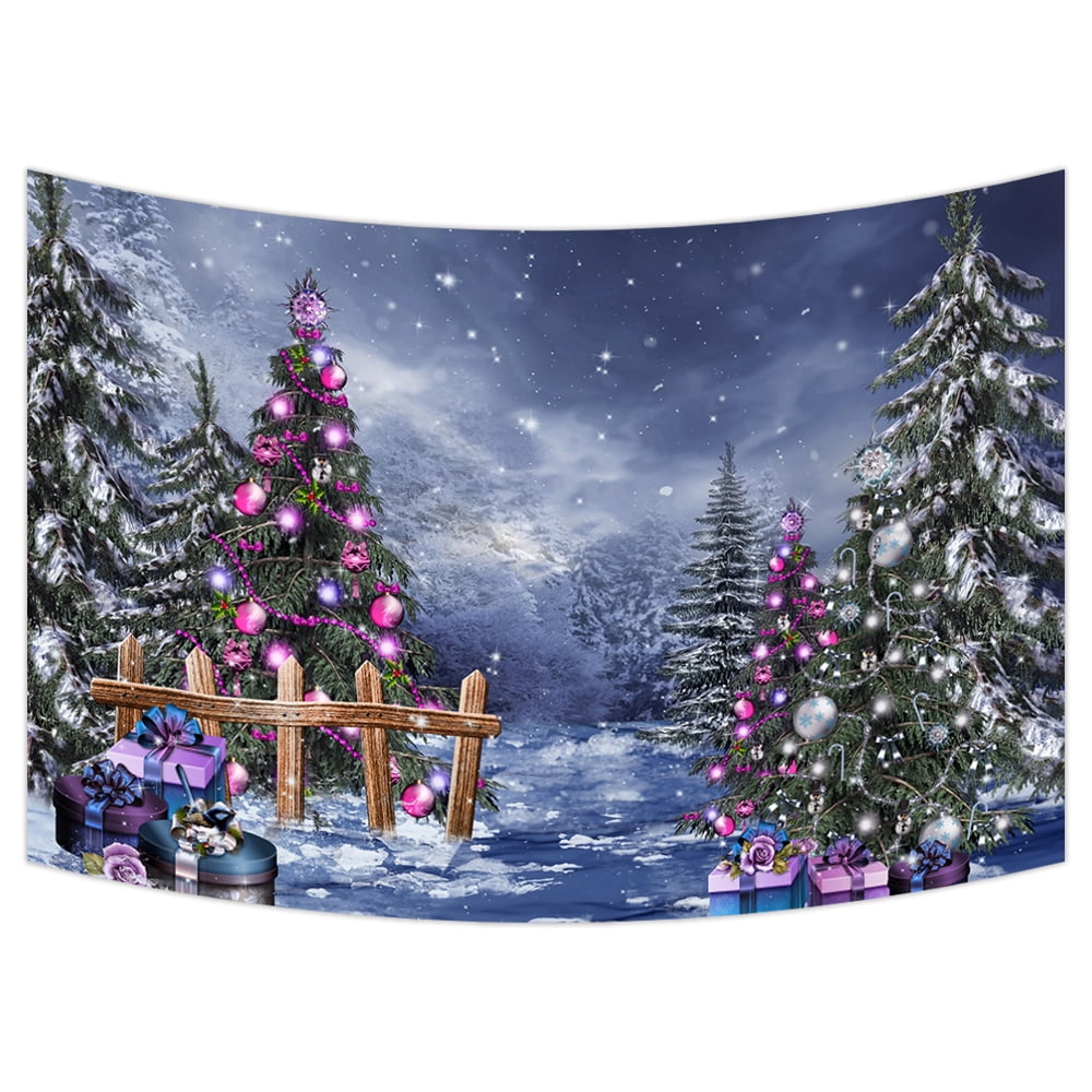 YKCG Christmas Gifts Trees Outdoor Winter Snowy Landscape Wall Hanging