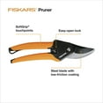 thumbnail image 3 of Fiskars 5/8" Bypass Pruner Garden Tool with Steel Blade and Soft Grip Handle, Black and Orange, 3 of 10