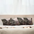 thumbnail image 3 of Ambesonne Colorful Throw Pillow Cover 4 Pack, Wolf in Woods Scenery, 24", Brown Army Green Rose, 3 of 6