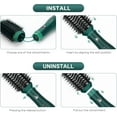 thumbnail image 5 of IG INGLAM Hair Dryer Brush, 4-in-1 Detachable Blow Out Brush Dryer with Tool Set for Straightening/ Drying/ Curling/ Styling, Dark Green, 5 of 8