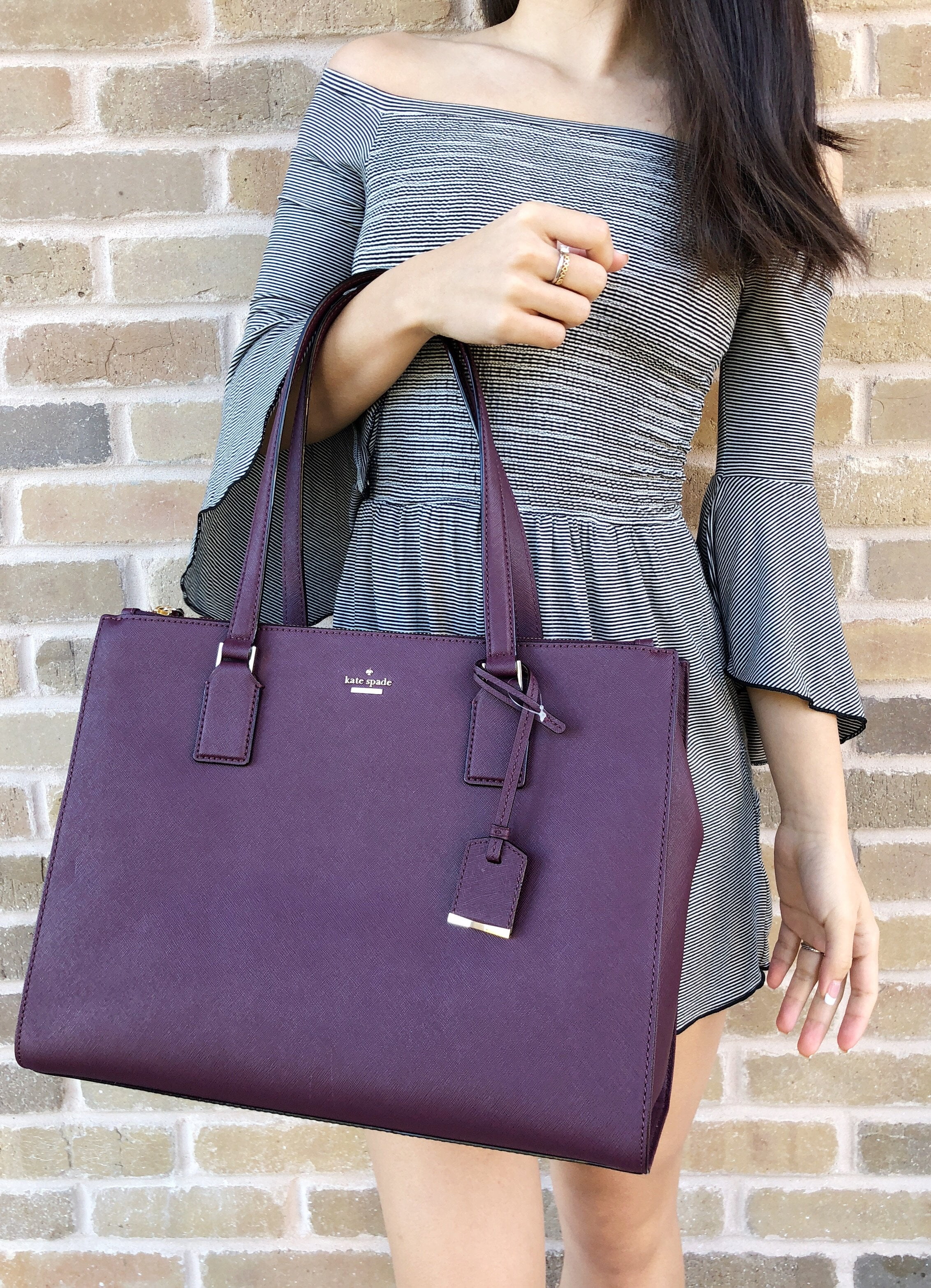 kate spade plum tote