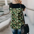 thumbnail image 4 of Summer Tshirts for Womens Fashion Short Sleeve V Neck Tops Leopard Pocket Patchwork Tunic Basic Tee, 4 of 5