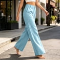 thumbnail image 4 of Womens Wide Leg Pants with Pockets New Women’s Button High Waist Long Pants Wide Leg Casual Trousers with Pockets Relaxed Fits Versatile Daily Pants with Pockets, 4 of 6