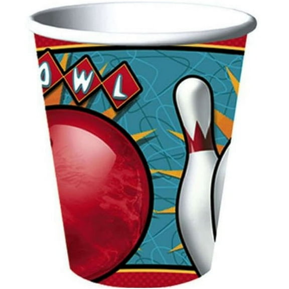 Bowling 'It's a Strike' 9oz Paper Cups (8ct)