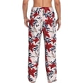 thumbnail image 2 of Bixox Men's Lilies Flowers Patterned Pajama Pants with Pockets Lounge Clothes for Home, 2 of 5