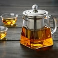 thumbnail image 1 of Bilqis Clear Heat Resistant Glass Teapot Stainless Steel Strainer Filter Infuser Tea Pot 350ml Coffee Pot, Square Glass Teapot Leaf Tea Pots for Loose Tea for Home Kitchen Tool Supplies, 1 of 7