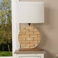thumbnail image 4 of Baxton Studio Budalin Wood & White Linen Lamp, 4 of 4