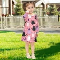 thumbnail image 5 of Girls' long-sleeved dress Cheerful Ghost and Black Cat Girls' A-line dress with ribbed cuffs Soft and comfortable, 5 of 6