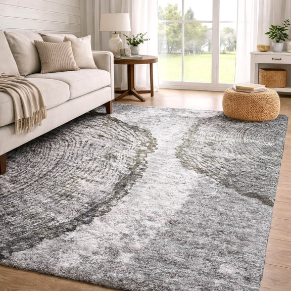 Addison Rugs Dream Shag Premium Machine Washable Transitional Organic Gray Rectangle Rug, 10' x 14'