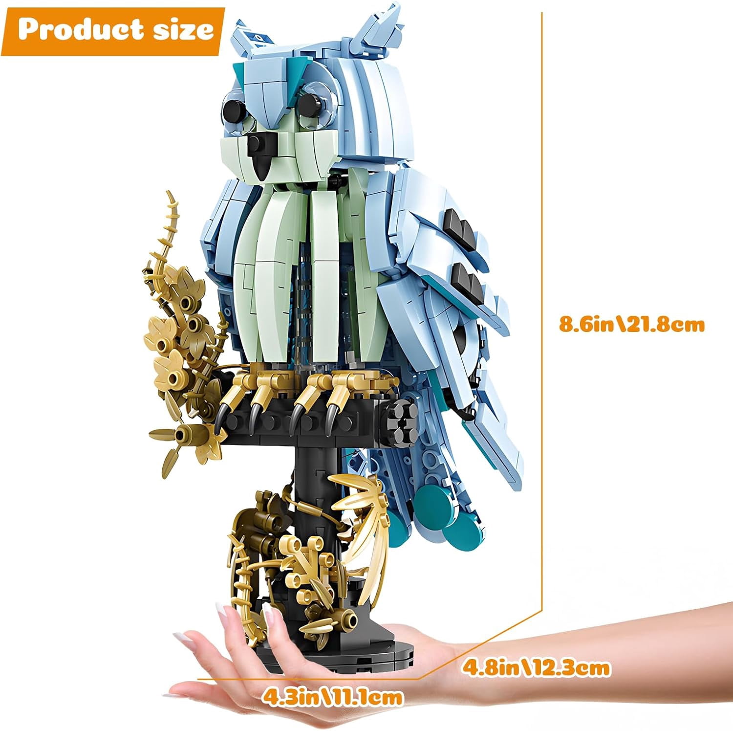 Remocguys Creative Owl Desk Lamp Building Set 545Pcs Compatible with Lego Animal Bird Gift for Adults Boys Girls Home Decor