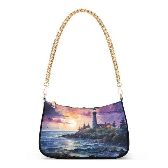 Sea Tower MoutainWomen Small Shoulder Bag Crossbody Tote Hobo Bags Purse Clutch Handbags with Chain Strap for Women