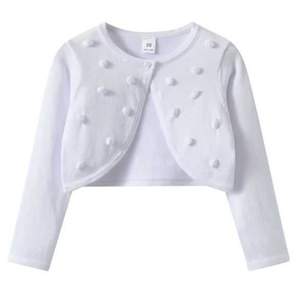 Zshosam Girls Cardigans Girls Cardigans Kids Casual Sleeve Open Front Knitted Sweater Size 7T 8T,(White 7-8 Years)