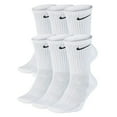 thumbnail image 2 of Nike Everyday Cushion Crew Socks, Unisex Nike Socks,, White/Black, Size Large, 2 of 3