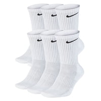 6-Pairs of Nike Unisex Everyday Cushioned Training Crew Socks (White/Black)