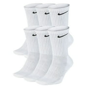 Nike Everyday Cushion Crew Socks, Unisex Nike Socks,, White/Black, Size Large