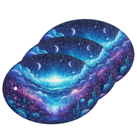 Beautiful Underwater Sea 3 Pack Dish Sponges Bulk Natural Sponges Compressed Sponges Non-Scratch for Kitchen Cleaning Dishes