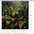 thumbnail image 6 of Tropical Plants Waterproof Printed Shower Curtain Set with Hooks - Bathroom Decoration - Curtain Sets, 6 of 6