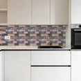 thumbnail image 5 of Uxcell 5Pcs Peel and Stick Backsplash Tiles 10.6" x 10.6" 3D Thickened Stone Texture Self-Adhesive Tile Stickers Wallpaper Wall for Kitchen Bathroom Bedroom, Gold Brown Black, 5 of 7