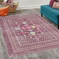 thumbnail image 2 of Geometric Decorative Rug, Modern Abstract Design Print of Half Rounds and Triangles in Grunge, Quality Carpet for Bedroom Dorm and Living Room, 6 Sizes, Dark Magenta Pink Cream, by Ambesonne, 2 of 4