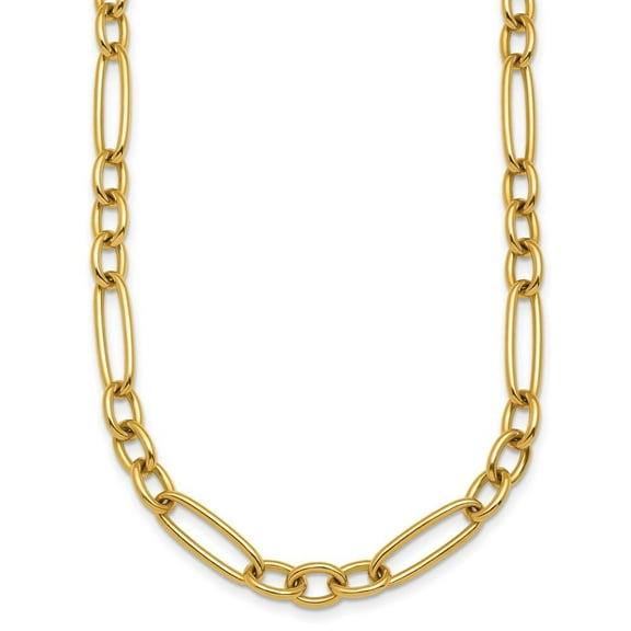 Auriga Fine Jewelry 18K Yellow Gold Polished 6.4 mm Fancy Link Chain Necklace for Women 16"