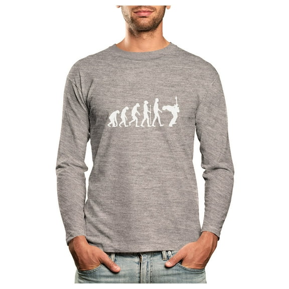 Tstars - Funny Musician Evolution of a Rock Guitarist Rocker Long Sleeve T-Shirt XX-Large Gray