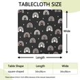 thumbnail image 2 of Black Boho Bohemia Rainbow Hearts Pattern Square Fitted Tablecloth with Elastic Edge,Square Table Cover,Washable Elastic Table Cover for Home Kitchen Party Decor 34"x34", 2 of 6
