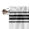 thumbnail image 5 of Bedroom Curtains 63 Inches length, Black White Stripe, Window Treatment Curtain Drapes, Abstract Geometric Rod Pocket Curtain Panels for Living Room Kitchen, 42"x63", 2 Panels, 5 of 7