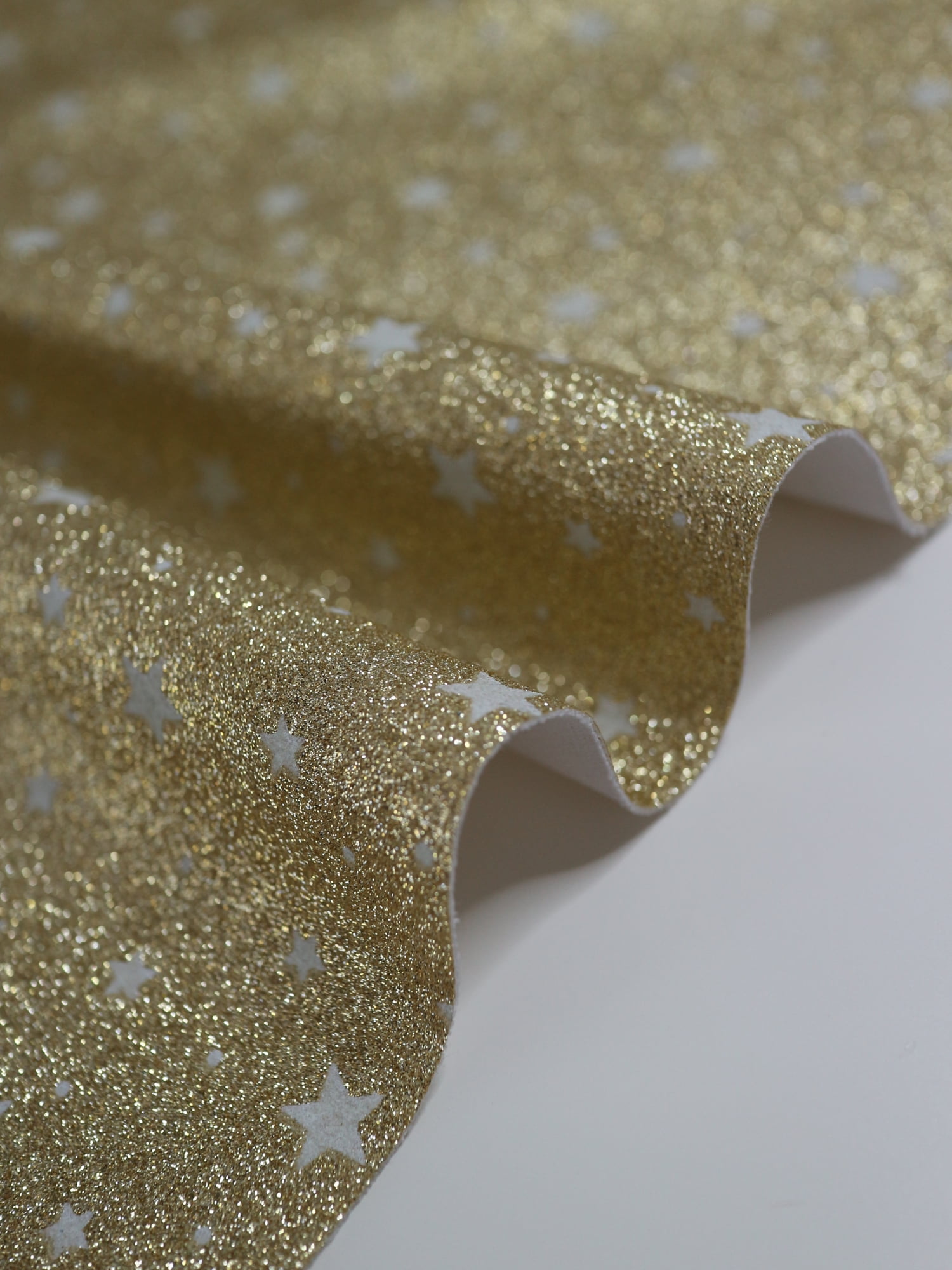 Minerva Glitter Faux Leather Fabric Gold - per yard