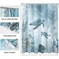 thumbnail image 5 of Shower Curtain Sea Turtle Shower Curtains for Bathroom Teal Blue Ocean Beach Coastal Decorative Shower Curtains Sets Blue Shower Curtain Cloth Fabric Shower Curtains 72 x 72 with Hooks, 5 of 5