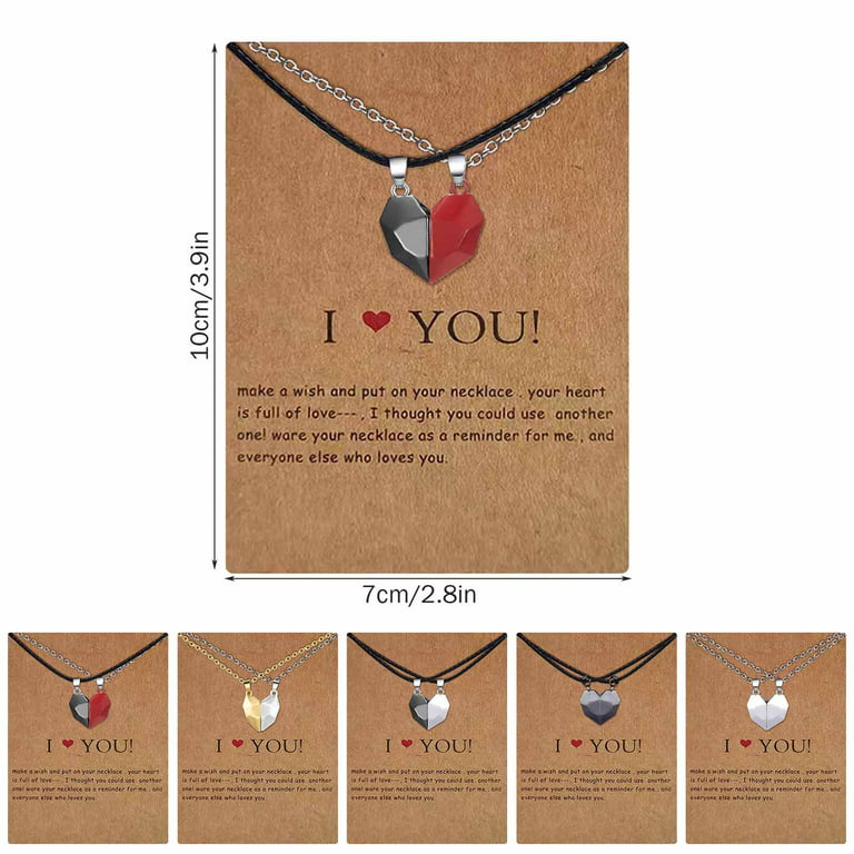 DIY Custom Magnet Heart Photo Pendant Necklace Women Men Lover Couple  Jewelry