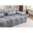 thumbnail image 6 of Oversized Couches and Sofas, 90" Modern Minimalist Style Couch, Upholstered Sleeper Sofa, Pure Foam and Spring Structure, Comfy Couch for Living Room, Bedroom, Salon,  Installation-free (Light Grey), 6 of 10