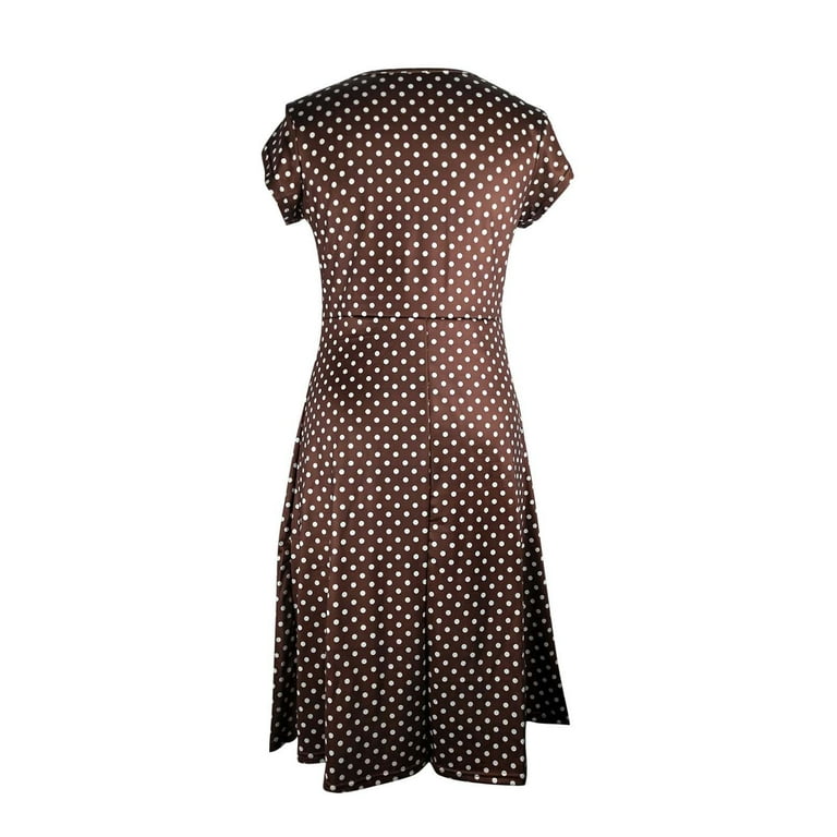 knee length dresses for ladies Navy Polka Dot Smocked Maternity Dress – PinkBlush