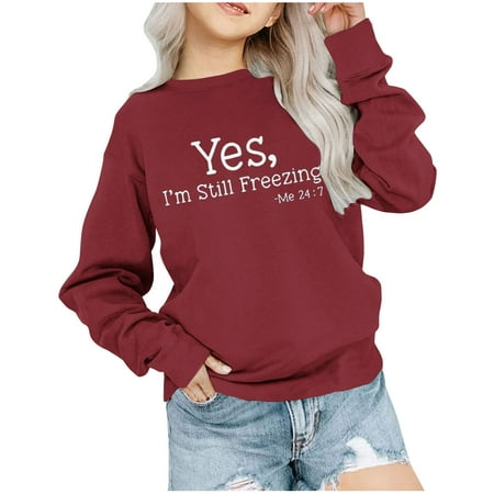 

Hpgjzj Sweatshirt Cute Letter Print Sweatshirt KIds Long Sleeve Crewneck Pullover Tops Fashion Casual Shirt Gift