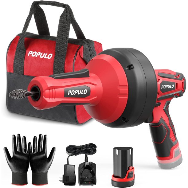 Drain Augers Electric Drain Auger, 12V Flexible Snake Drain, Power, 12V