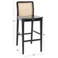 thumbnail image 3 of SAFAVIEH Benicio Rattan Bar Stool, Black Body/Natural Back Rest, Set of 2 (18.9 in. W x 22.5 in. D x 41.9 in. H), 3 of 13