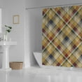 thumbnail image 3 of Coolnut Bath Shower Curtain Liners Plaid Check Texture 60x72in Polyester Waterproof with 12 Curtain Hooks, 3 of 6