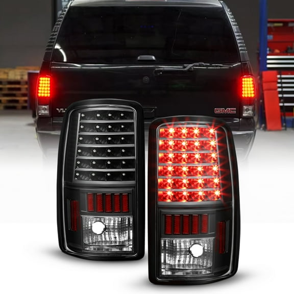 Black 2000-2006 Chevy Suburban Tahoe GMC Yukon XL LED Tail Lights Brake Lamps