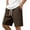 Brown |#1, variant on Mens Casual Shorts Cotton Drawstring 9 inch Waffle Shorts Stretch Elastic Waist Summer Beach Lounge Sweat Shorts Gray 2XL