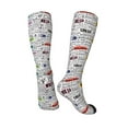 thumbnail image 4 of Bingfone Compression Socks For Women And Men Long Socks For Running Athletic Cycling Nurse-Hello, 4 of 9