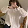 thumbnail image 2 of Gidyq-Camisa blanca Vintage para mujer, blusa elegante de manga larga, estilo Preppy, Y2K, dulce, Kawaii, combina con todo, 2 of 5