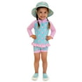 thumbnail image 2 of JAN & JUL Toddler Girl High Neck Two-piece Swim-suit with UV Protection (2T, Watermelon), 2 of 8