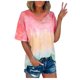thumbnail image 1 of Blusas de Manga Corta Casuales para las Mujeres con Cuello en V, Top de Poliéster de Moda de Verano para el Uso Diario, 1 of 7