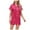 Hot Pink, variant on felwors Women's Satin Pajama Set 2-Piece Sleepwear Loungewear Button Down Short Sleeve Silky PJ Set Pink, M