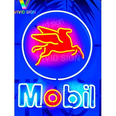 Queen Sense 20"x16" Mobilgas Mobil Gas Oil Pegasus Neon Sign HD Vivid Printing Handmade Artwork Neon Light 120MGPLV3VVD
